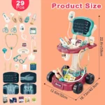 29-piece Children's doctor set, Doctor nurse role play, pretend toy dentist vet Medical mobile car with sound, birthday gift Tha
