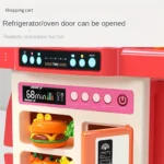 95cm Kidsren's Play House Kitchen Toy Can Drink Water Set for Girls and Babies Cooking Artificial Kitchen Utensils Fruits and Vegetables Dishwashing Thanksgiving Christmas New Year Gift
