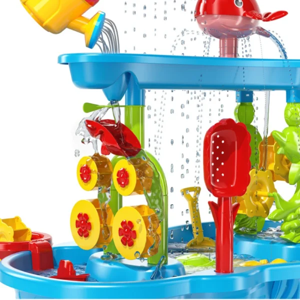 4-Tier Kids Sand Water Table Children's Beach Toys Summer Beach Children DIY Parent-child Interactive Outdoor Garden Bunker Set