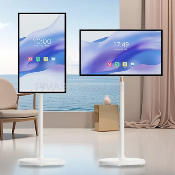 27 Inch Moving Smart Portable Television Android Touch Screen Built-in Battery with Moveable Stand LED TV for Gaming Live Room