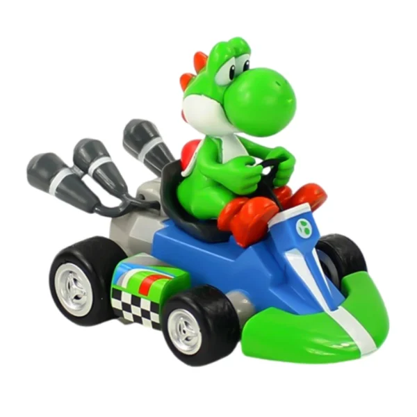 Super Mario Pull Back Car Green Yoshi Donkey Kong Bowser Luigi Toad Princess Peach Action Figure Toys Anime Game Doll Kid Gifts