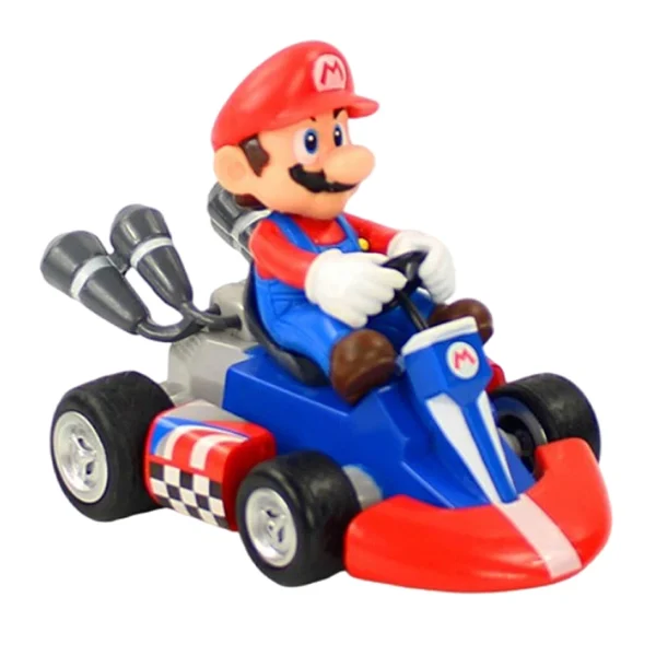 Super Mario Pull Back Car Green Yoshi Donkey Kong Bowser Luigi Toad Princess Peach Action Figure Toys Anime Game Doll Kid Gifts