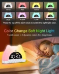 ORIA Kids Alarm Clock Sleep Training Alarm Clock Wake Up Clock with 11 Color Night Light & Child Lock Clocks for Boys Girls Gift