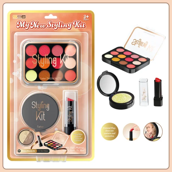 Girls pretend makeup kit, toddler dress-up makeup toys for kids aged 3 years above