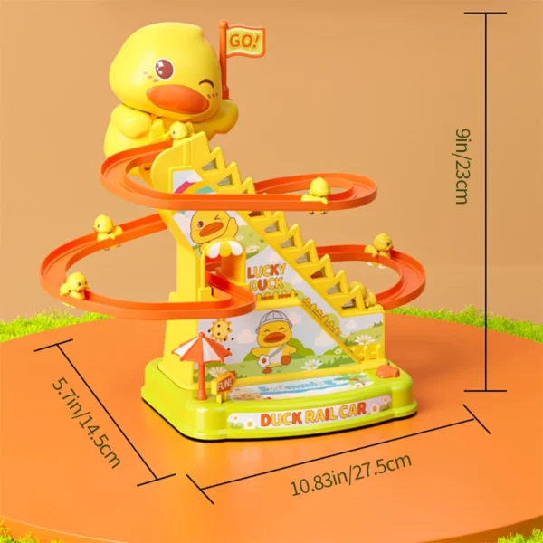 Duck Stairs Climbing Kids Toys Electric Duck Track Slide Toys Gifts Flashing Music Duck Roller Coaster Children Birthday Gifts