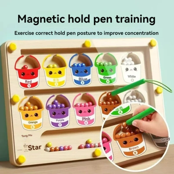 Children's Magnetic Maze Walking Ball Baby Concentration Training, Writing Logic Thinking 3-4 Year Old Early Education Puzzle To