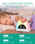 ORIA Kids Alarm Clock Sleep Training Alarm Clock Wake Up Clock with 11 Color Night Light & Child Lock Clocks for Boys Girls Gift