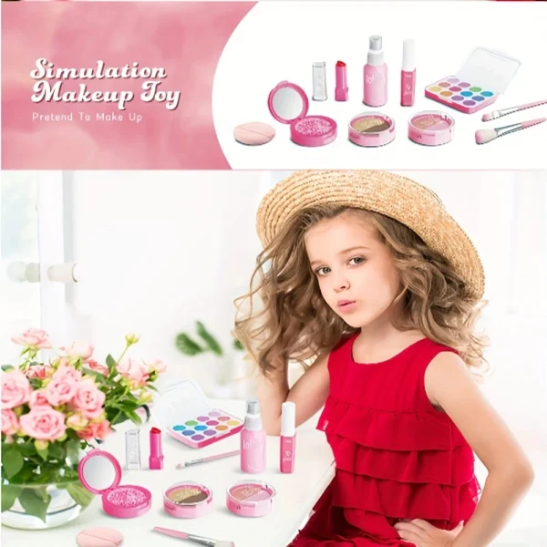 Girls pretend makeup kit, toddler dress-up makeup toys for kids aged 3 years above