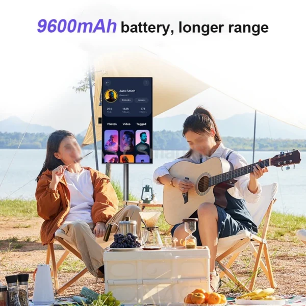 Smart TV 27 Inch Touch Screen Android 13 Movable Rotatable Stand for Gym Outdoor party 8-core 9600mAH Battery Monitor television