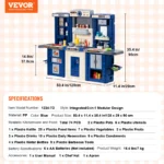 VEVOR Kitchen Cooking Toys for Kids 74 PCS  Chef Playset with Sounds & Lights Ages 3+ Children's Play House Toddlers Kitchenware