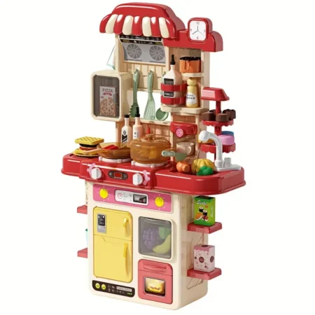 Children Kitchen Counter Play Set DIY Simulated Cooking Food Tableware Play House Role Play Pretend Game Toy Gift Kid Boys Girls