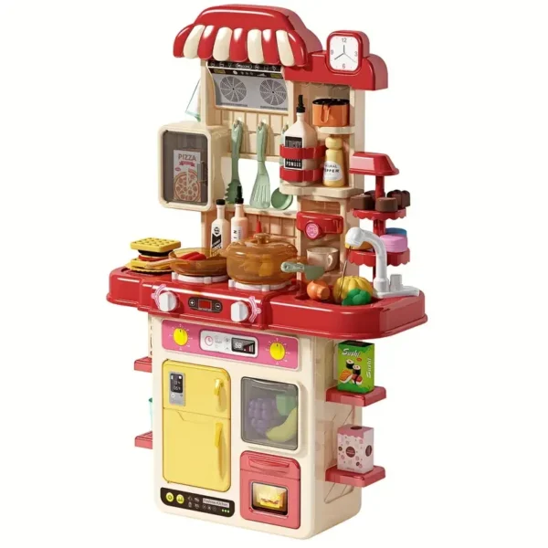 Children Kitchen Counter Play Set DIY Simulated Cooking Food Tableware Play House Role Play Pretend Game Toy Gift Kid Boys Girls