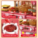 Children Kitchen Counter Play Set DIY Simulated Cooking Food Tableware Play House Role Play Pretend Game Toy Gift Kid Boys Girls