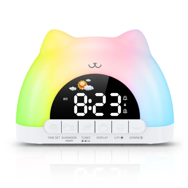 ORIA Kids Alarm Clock Sleep Training Alarm Clock Wake Up Clock with 11 Color Night Light & Child Lock Clocks for Boys Girls Gift