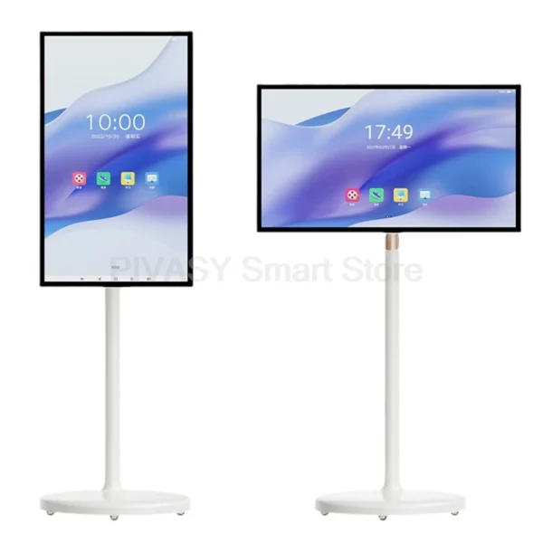 27 Inch Moving Smart Portable Television Android Touch Screen Built-in Battery with Moveable Stand LED TV for Gaming Live Room