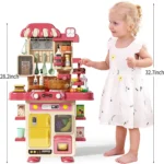 Children Kitchen Counter Play Set DIY Simulated Cooking Food Tableware Play House Role Play Pretend Game Toy Gift Kid Boys Girls