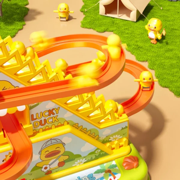 Duck Stairs Climbing Kids Toys Electric Duck Track Slide Toys Gifts Flashing Music Duck Roller Coaster Children Birthday Gifts