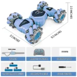 Remote Control Cars with Lights&Quick Hand Control , 2.4GHz 4WD Gesture Sensing, 360° Rotating Double Sided RC Stunt Car Toys