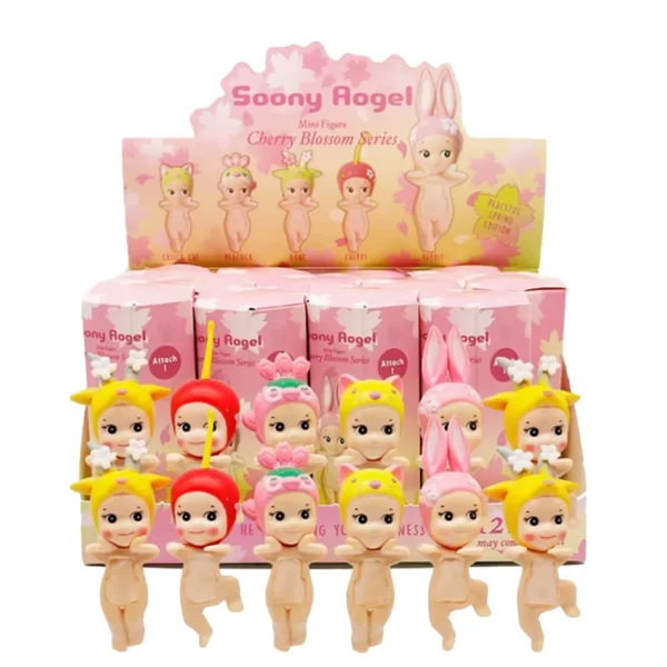 Cberrry blossom series Sonny Angel & Mofusand Blind Box Hippers Mini Figure Shark Cat Action Toy For Fan Children Christmas Gift