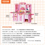 VEVOR Kitchen Cooking Toys for Kids 74 PCS  Chef Playset with Sounds & Lights Ages 3+ Children's Play House Toddlers Kitchenware