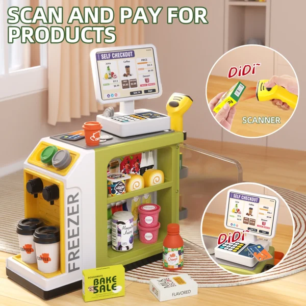 Children's Supermarket Radio Toy Vending Machine Baby Puzzle Play Home Girl 3-6 Years Old