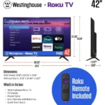 42 Inch Smart Television, 1080P LED Full HD with Wi-Fi Connectivity and Mobile App, Flat Screen Compatible with Apple Home Kit