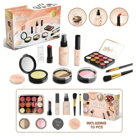 Girls pretend makeup kit, toddler dress-up makeup toys for kids aged 3 years above