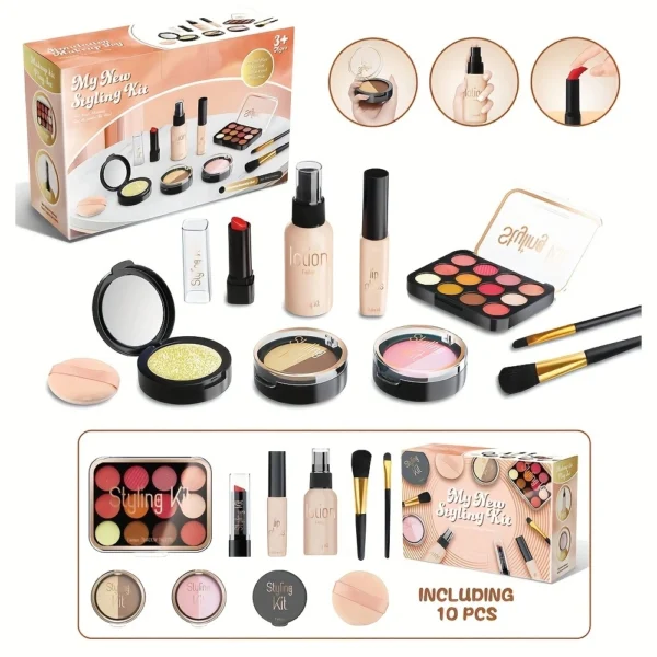 Girls pretend makeup kit, toddler dress-up makeup toys for kids aged 3 years above