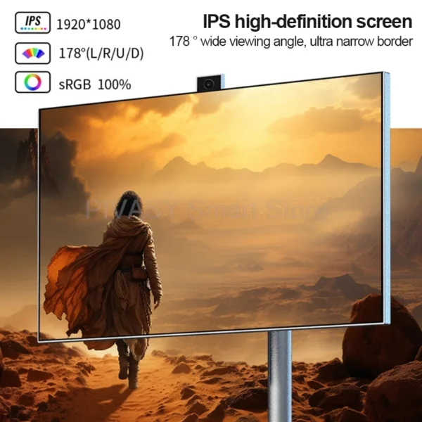 Smart TV 27 Inch Touch Screen Android 13 Movable Rotatable Stand for Gym Outdoor party 8-core 9600mAH Battery Monitor television