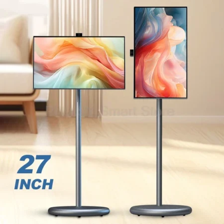 Smart TV 27 Inch Touch Screen Android 13 Movable Rotatable Stand for Gym Outdoor party 8-core 9600mAH Battery Monitor television
