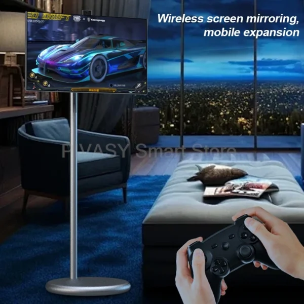 Smart TV 27 Inch Touch Screen Android 13 Movable Rotatable Stand for Gym Outdoor party 8-core 9600mAH Battery Monitor television